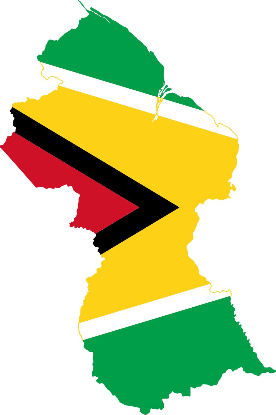Map of Guyana marking BK International operating locations